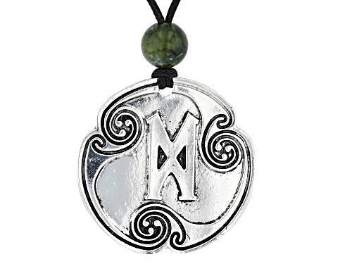 Artisan Collection of Ireland™ Connemara Marble Silver Tone Rune Pendant with Chain