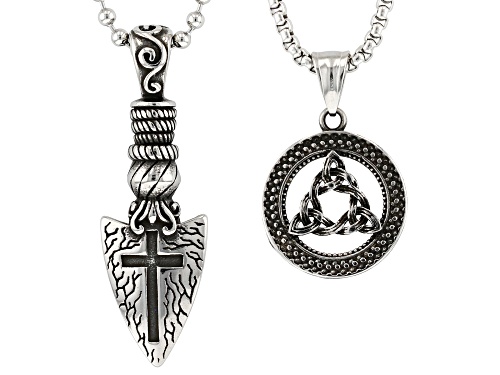 Artisan Collection of Ireland™ Stainless Steel Set of 2 Pendants With Chains