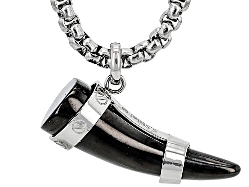 Artisan Collection of Ireland™ Stainless Steel Black Viking Horn Pendant With Chain