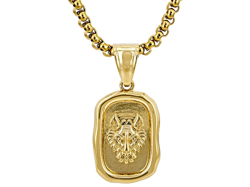 Artisan Collection of Ireland™ Dragon Gold Tone Stainless Steel Pendant With Chain