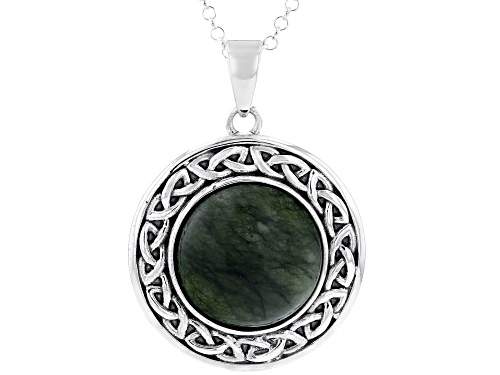 Artisan Collection of Ireland™ Connemara Marble Sterling Silver Solitaire Celtic Knot Pendant/Chain