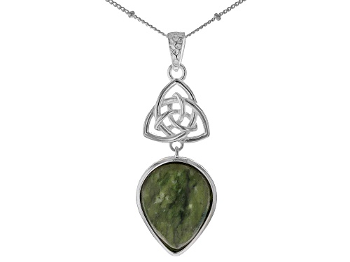 Artisan Collection of Ireland™ Connemara Marble Sterling Silver Trinity Knot Pendant With Chain