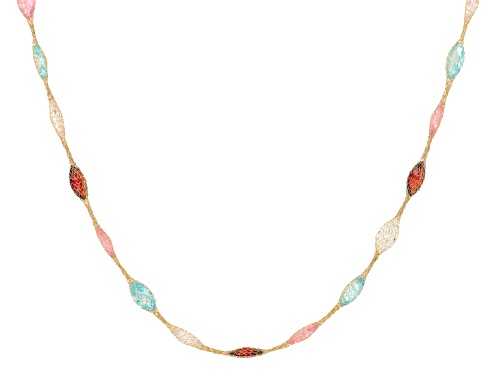 Splendido Italian Jewelry™ 10k Gold Bella Luce® 26.00ctw Diamond Simulant Crochet D'Tuscano Necklace - Size 20