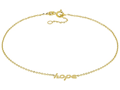 Splendido Italian Jewelry™ 10k Yellow Gold "Hope" Anklet - Size 10