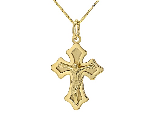 Splendido Italian Jewelry™ 10k Yellow Gold Nova Cross Pendant with Chain