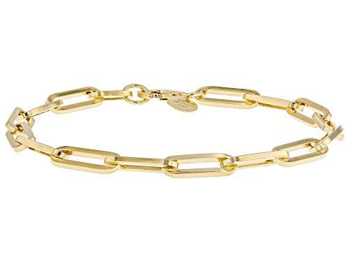 Splendido Italian Jewelry™ Oro Divino 14k Yellow Gold With Sterling Silver Core Paperclip Bracelet - Size 7.5