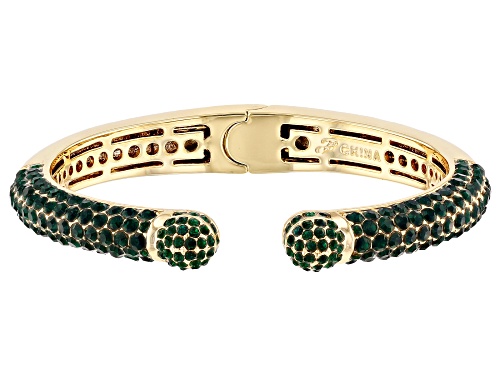 Photo of Joan Boyce, Gold Tone Green Crystal Cuff Bracelet - Size 7.25