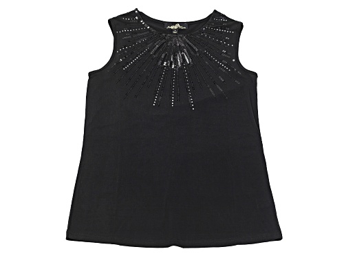 Joan Boyce, Black 95% Poly 5% Spandex Women's Sequin Tank Top | JTV ...