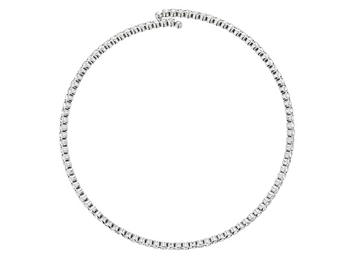 Photo of Joan Boyce, 4mm White Crystal Silver Tone Collar Necklace - Size 14