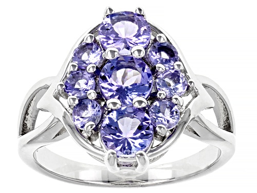 Photo of 2.01ctw Round Tanzanite Rhodium Over Silver Cluster Ring - Size 8