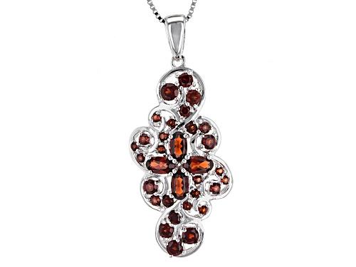 2.80ctw Oval And Round Vermelho Garnet™ Sterling Silver Pendant With Chain