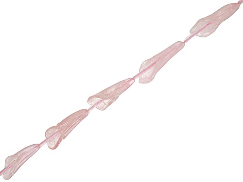 Rose Quartz Carved Calla Lily Shape Appx 9x26mm Center Drilled Bead Strand Appx 15-16