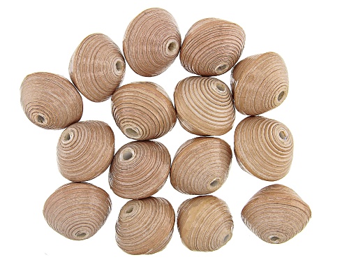 Photo of Akola Large Paper Bead Set of 15 in Natural Color