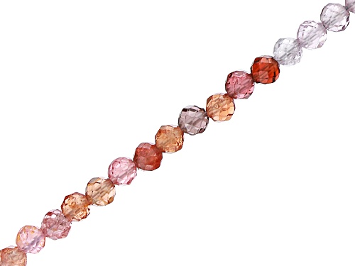 Multi-Color Spinel Faceted appx 2mm Round Bead Strand appx 15-16"