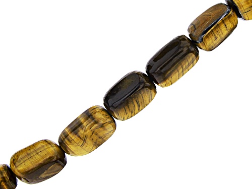 Photo of Tigers Eye Graduated Tumbled Nugget appx 10x8-15x10mm Bead Strand appx 15-16"