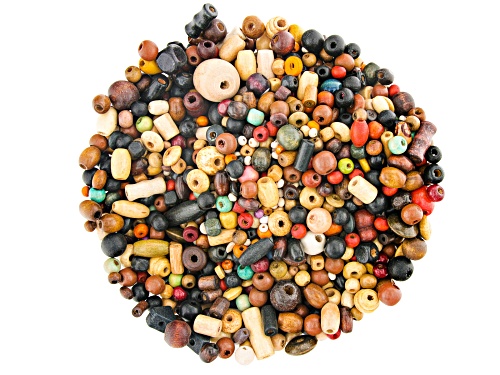 Multi-Color Wooden Beads in Assorted Shapes, Sizes & Colors appx 400g