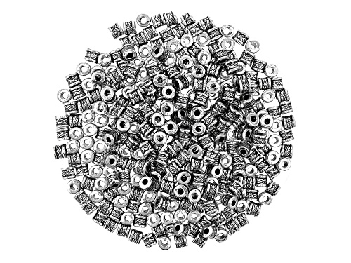 Lightweight Electroform Tube Shape Large Hole Beads in Antiqued Silver Tone 500 Pieces Total