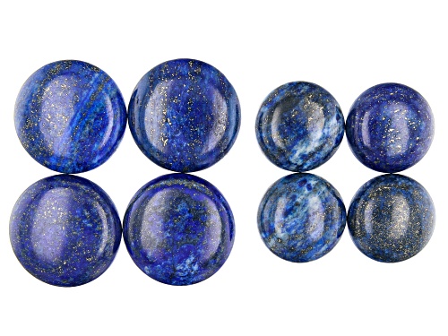 Lapis Lazuli Undrilled Cabochon Round appx 20-25mm in 2 Sizes 8 Pieces Total