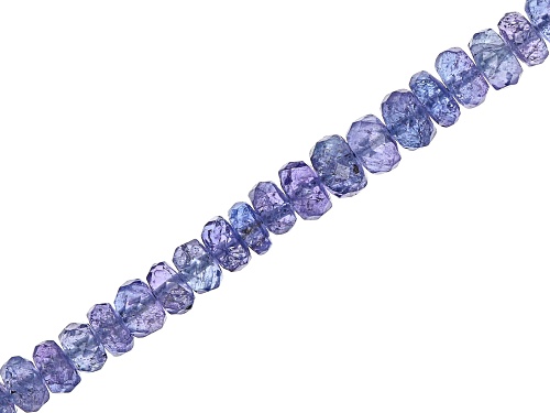 Tanzanite Graduated Faceted appx 4-5mm Rondelle Bead Strand appx 15-16"