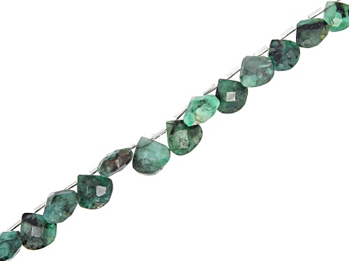 Emerald Pear Shape Faceted Bead appx 9-12mm Strand appx 16" in Length