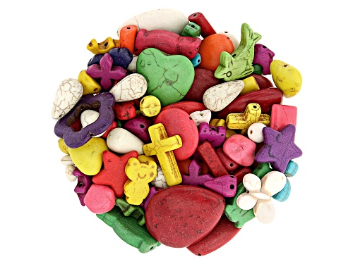 Turquoise and Magnesite Simulant Multi-Color 1lb Mix Bag of Assorted Shape & Color Beads
