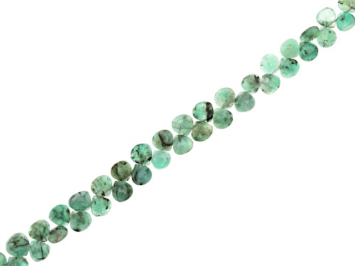 Sakota Emerald Graduated Faceted appx 6-9mm Tear Drop Shaped Bead Strand