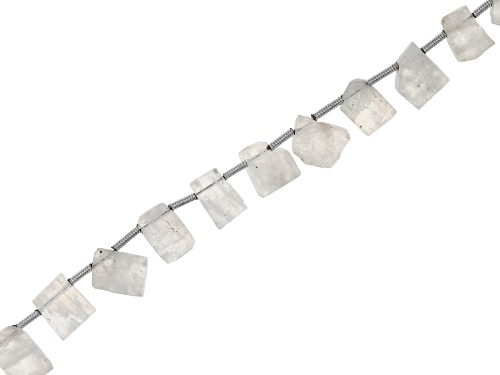 Rainbow Moonstone and Feldspar 6x7-7x11mm Slice Shape Bead Strand Appx 16"