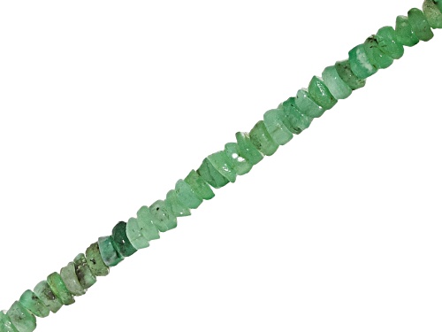 Emerald and Green Beryl 3-3.5 Faceted Irregular Heishi Bead Strand Approximately 13-13.5" in Length