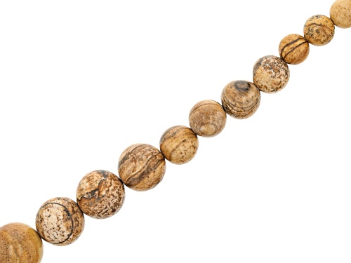 Sandstone 6-14mm Graduation Round Bead Strand Approximately 14-15" in Length
