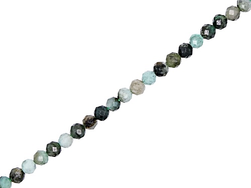 Emerald 3mm Faceted Round Bead Strand Approximately 14-15" in Length