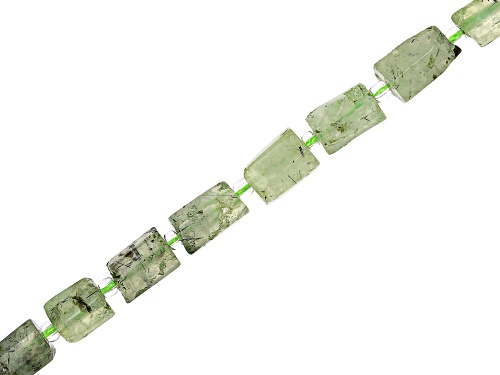 Prehnite 8x12mm Simple Cut Tube Bead Strand Approximately 15-16" in Length