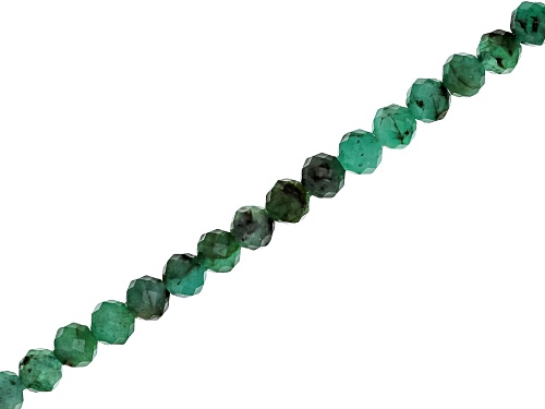 Emerald Faceted 4mm Round Bead Strand Approximately 15-16" in Length