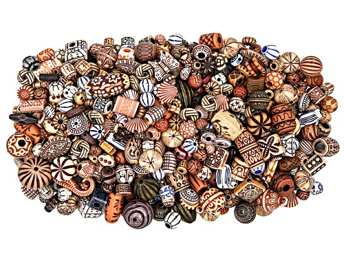 Brown 1lb Acrylic Bead Mix of Assorted Shapes & Sizes
