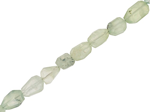 Prehnite 8x10-9x14mm Faceted Tumble Bead Strand Approximately 16" in Length