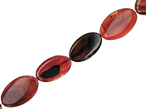 Carnelian 20x34-22x36mm Oval Bead Strand Approximately 15-15.5" in Length