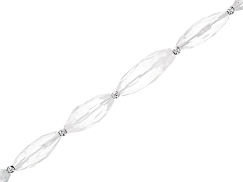 Clear Quartz Faceted 4x11-8x22mm Rice Bead Strand Approximately 16" in Length