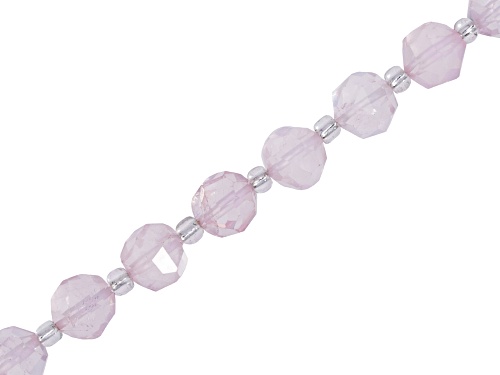 Madagascar Rose Quartz 10mm Microfacted Nugget Bead Strand Approximately 15-16" in Length