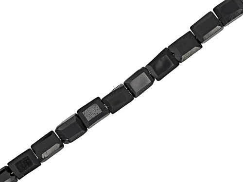 Black Spinel 7x5-8x6mm Faceted Square Bead Strand Approximately 16" in Length