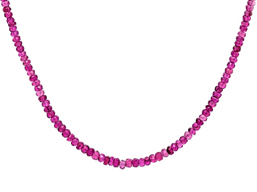 Grape Garnet 3-4.5mm Faceted Round Bead Strand with Sterling Silver Clasp