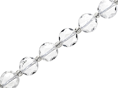 Crystal Quartz 10-12mm Faceted Coin Bead Strand Approximately 15-16" in Length