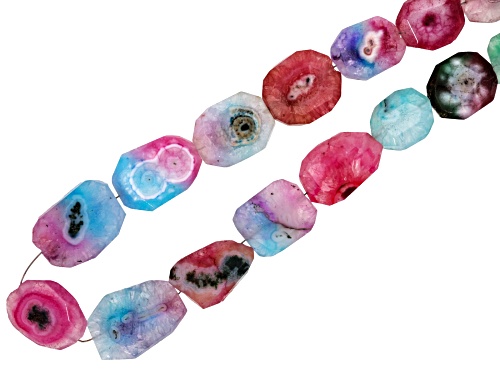 Multicolor Solar Quartz 10-18mm Tumble Bead Strand Approximately 16" in Length