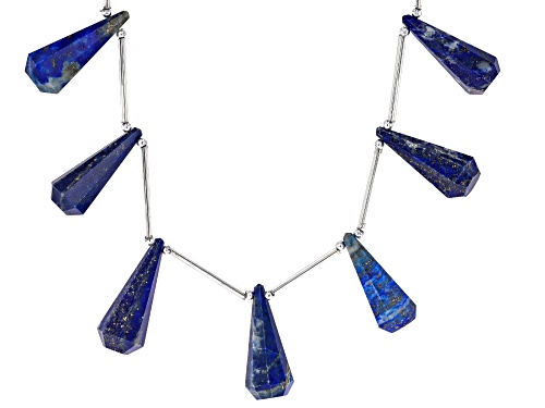 Lapis Lazuli 25x11-38x13mm Faceted Elongated Drop Bead Strand Approximately 16" in Length