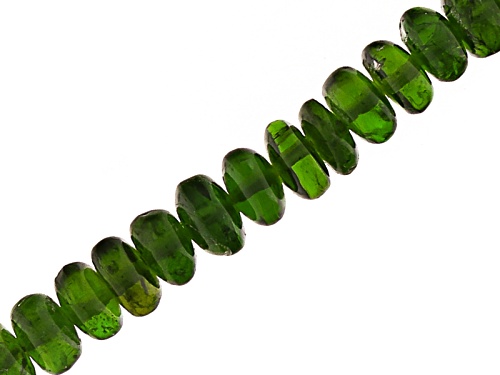 Chrome Diopside Appx 3-5mm Smooth Rondelle Bead Strand Appx 18
