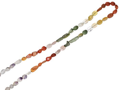 Photo of Multi Opal, Serpentine & Rhyolite Mixed Tumble Bead Strand Appx 18"