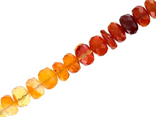 Fire Opal Appx 4.5-5mm Graduated Faceted Rondelle Beads Strand Appx 13
