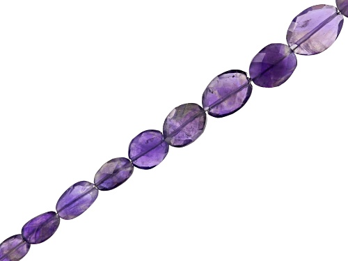 Amethyst Appx 6x8mm-8x12mm Graduated Faceted Oval Bead Strand Appx 13