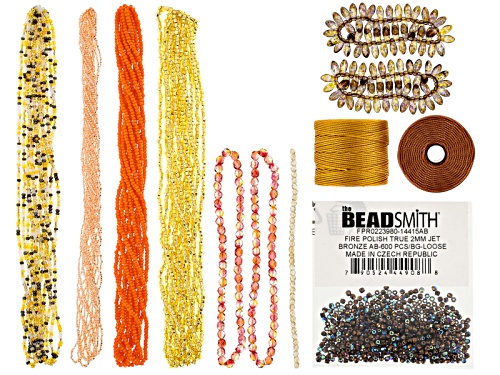 Beading Supply Kit with Assorted Beads & S-Lon Tex 210 Thread