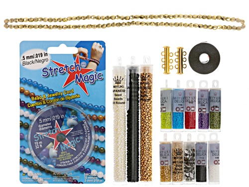 Endless loom bracelet project supply kit in Amish quilt