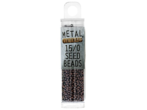 15/0 Metal Seed Beads in Antiqued Copper Tone appx 15 Grams