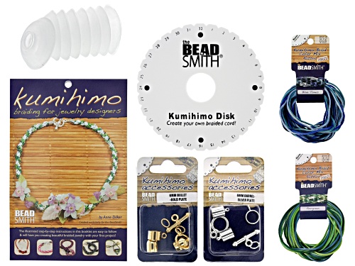 Photo of Kumihimo for Beginners Kit Includes Booklet, Disc, Rattail, and Findings